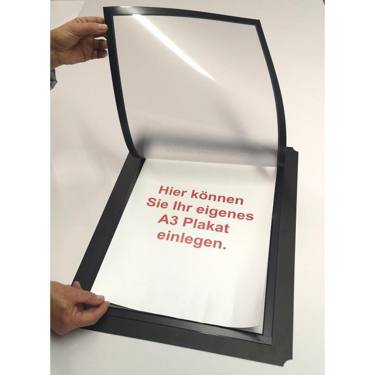 Einzelpanel schwarz mit A3 Poster-Wechselrahmen