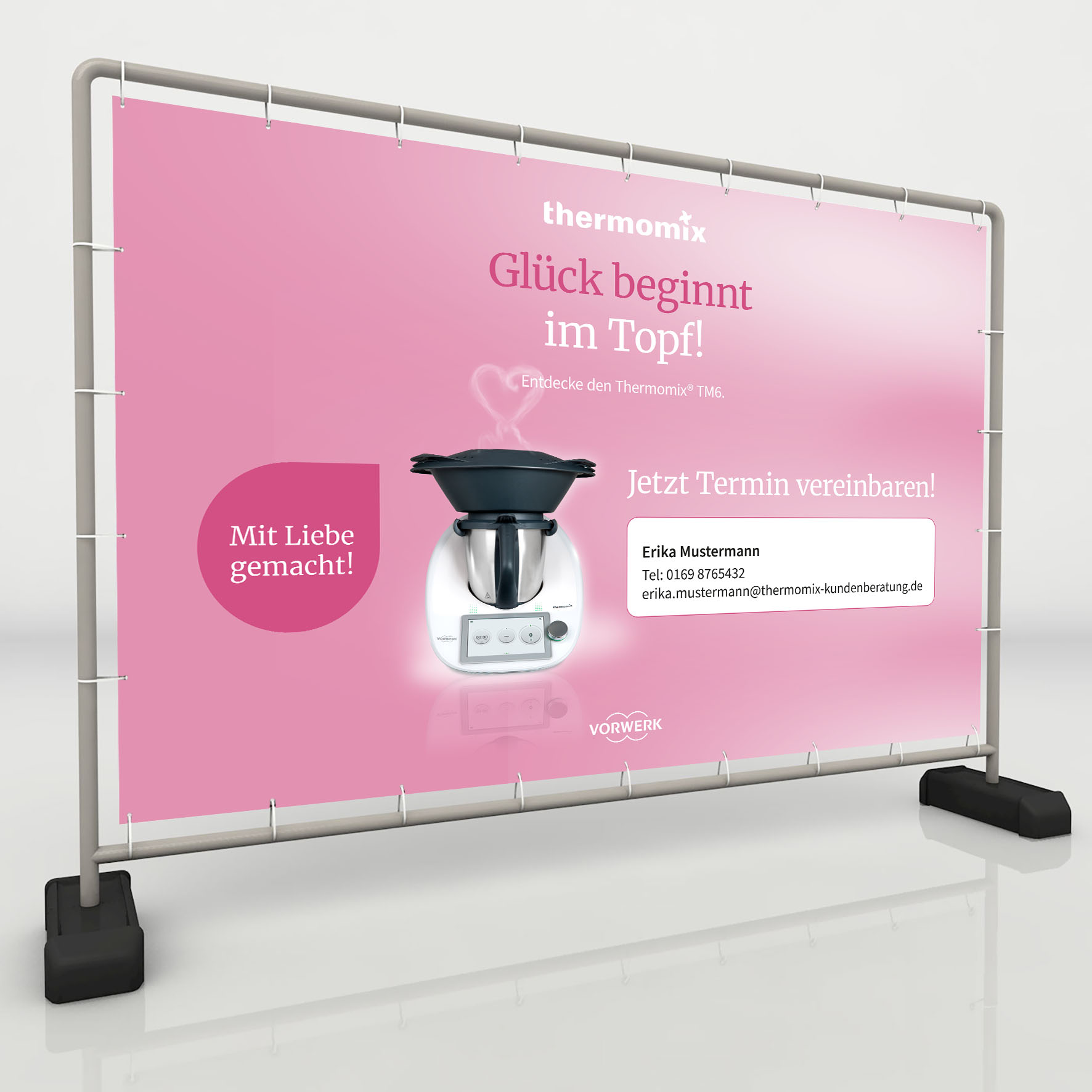 Banner "Glück beginnt im Topf!", personalisiert ohne Foto