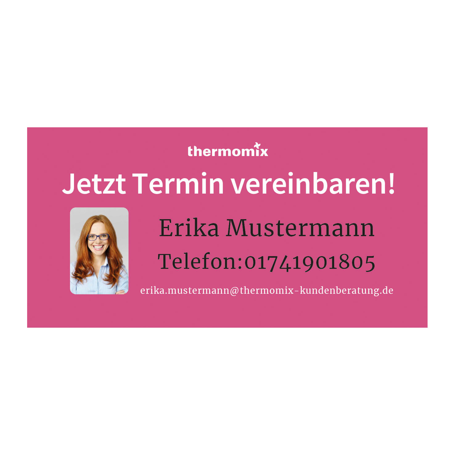 Zaunschild "Jetzt Termin vereinbaren!" personalisiert mit Bild