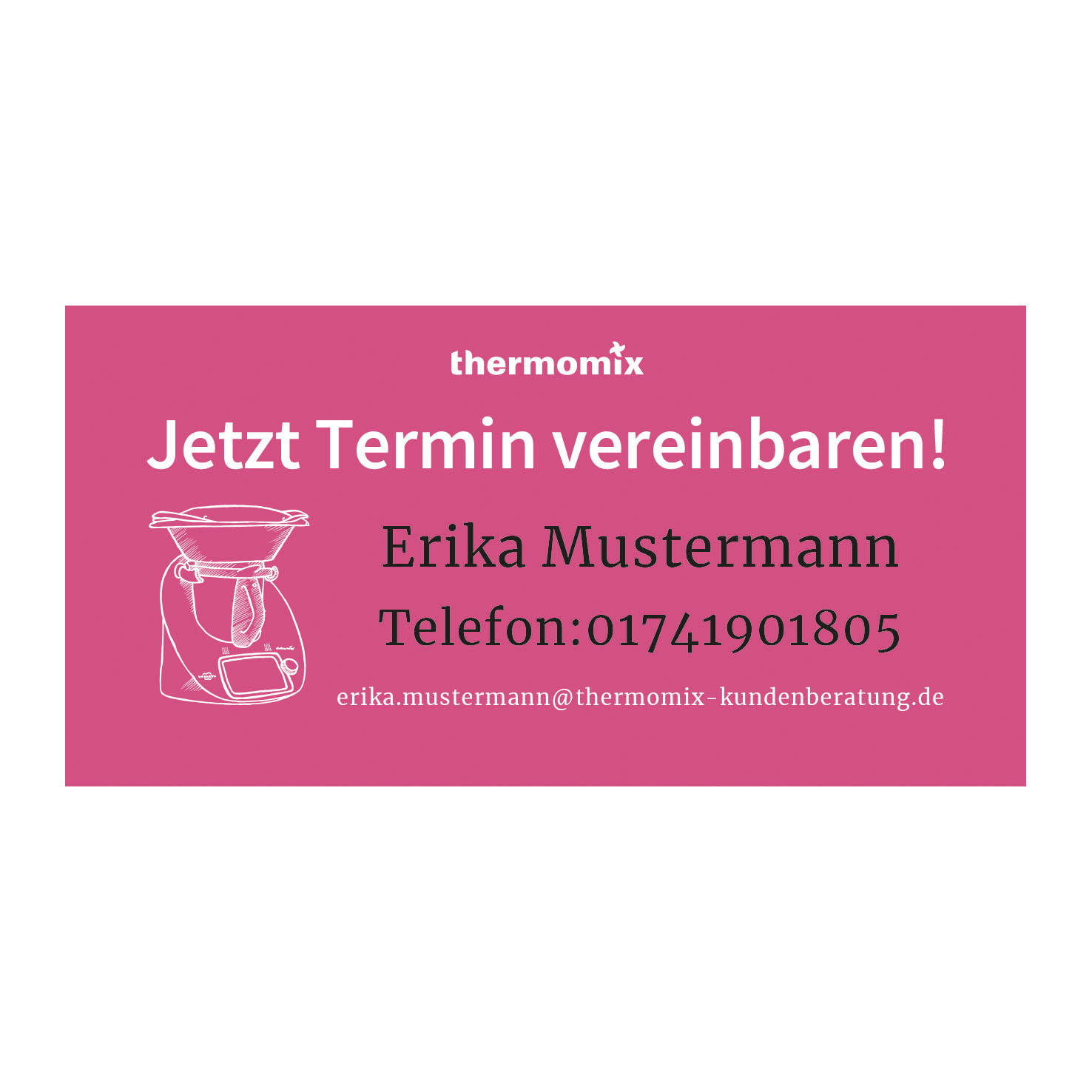 Zaunschild "Jetzt Termin vereinbaren!" personalisiert mit TM